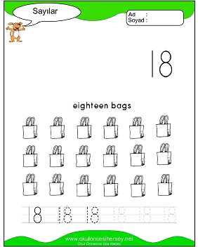 okul öncesi 1 sayısı çizgi çalışması